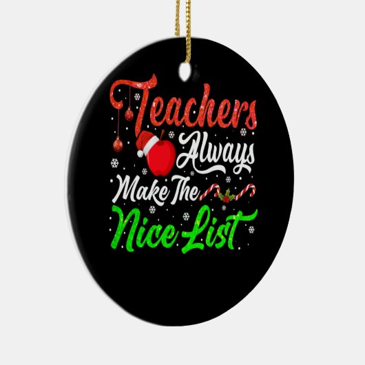 Kerstfeestdag Leraar altijd prettige lijst Keramisch Ornament (Rechts)