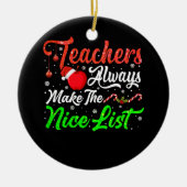 Kerstfeestdag Leraar altijd prettige lijst Keramisch Ornament (Voorkant)