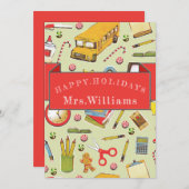 Kerstfeestdag leraar bedankkaart (Voorkant / Achterkant)