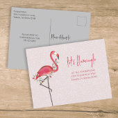 Kerstfeestdag licht roze feestelijke flamingo briefkaart