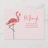 Kerstfeestdag licht roze feestelijke flamingo briefkaart (Voorkant)