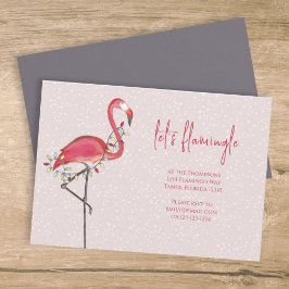 Kerstfeestdag licht roze feestelijke flamingo kaart