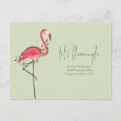 kerstfeestdag licht roze festive flamingo Inv Briefkaart (Voorkant)