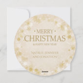 Kerstfeestdag - Lijst met witte en goudsneeuwvlokk Feestdagenkaart (Achterkant)