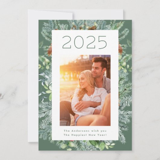 Kerstfeestdag Lijst nieuwjaarsfoto Feestdagenkaart (Voorkant)