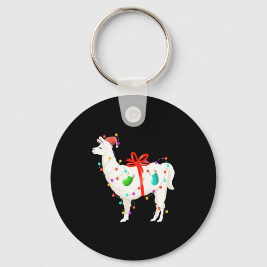 Kerstfeestdag Llama Sleutelhanger (Voorkant)