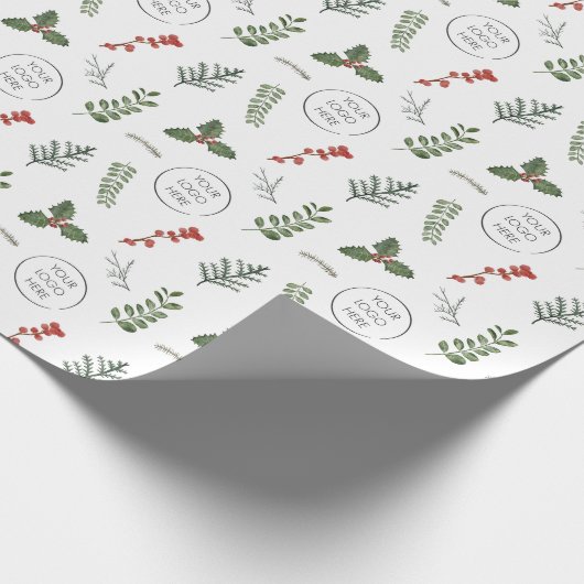 kerstfeestdag - Logo - Kleine zakelijke promotie Cadeaupapier (Hoek)