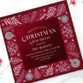 Kerstfeestdag Luncheon Glitter Winter Floral Kaart