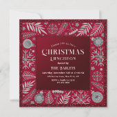 Kerstfeestdag Luncheon Glitter Winter Floral Kaart (Voorkant)