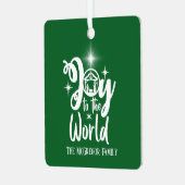 kerstfeestdag maakt de wereld groen en wit metalen ornament (Voorkant links)