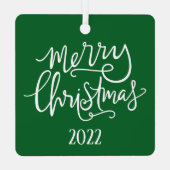 kerstfeestdag maakt de wereld groen en wit metalen ornament (Achterkant)