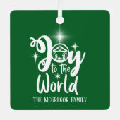 kerstfeestdag maakt de wereld groen en wit metalen ornament (Voorkant)