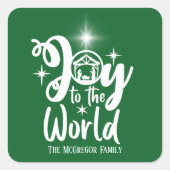 kerstfeestdag maakt de wereld groen en wit vierkante sticker (Voorkant)