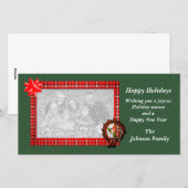 Kerstfeestdag - Mannelijke Elf Wreatfoto-kaart Feestdagenkaart (Voorkant / Achterkant)