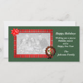 Kerstfeestdag - Mannelijke Elf Wreatfoto-kaart Feestdagenkaart (Voorkant)