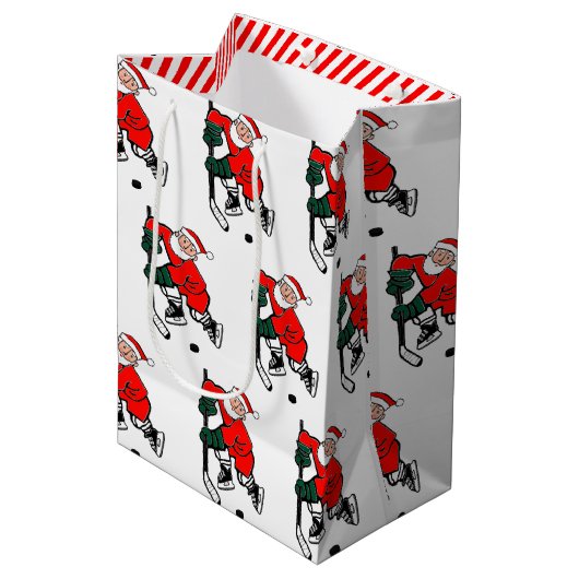 Kerstfeestdag Medium Cadeauzakje (Voorkant Gekanteld)