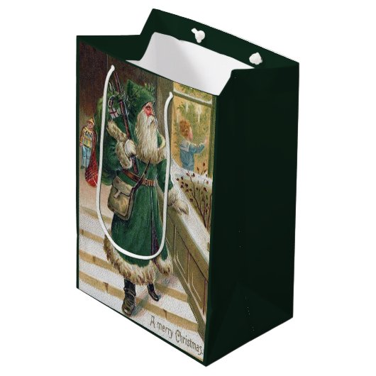 Kerstfeestdag  medium cadeauzakje (Voorkant Gekanteld)