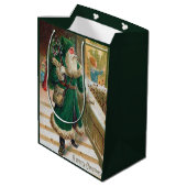 Kerstfeestdag  medium cadeauzakje (Achterkant Gekanteld)