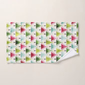 Kerstfeestdag - meerkleurige X-bomen Bad Handdoek (Handdoek)