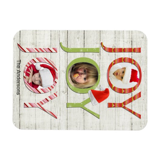 kerstfeestdag met aangepaste foto's magneet (Horizontaal)