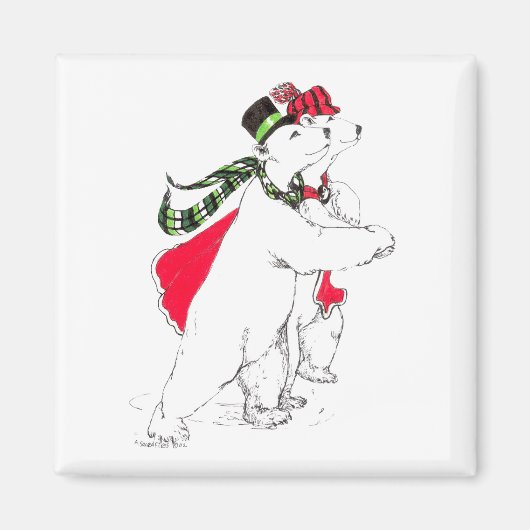 Kerstfeestdag met Beren met een paardenvacht Magneet (Voorkant)