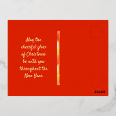 Kerstfeestdag met blaaslicht folie feestdagen briefkaart (Achterkant)