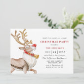 kerstfeestdag met Cartoon in de rendiervakantie Kaart (Staand voorkant)