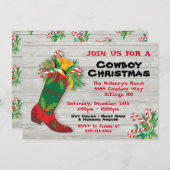 Kerstfeestdag met cowboy-draagtas kaart (Voorkant / Achterkant)