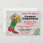 Kerstfeestdag met cowboy-draagtas kaart (Voorkant)