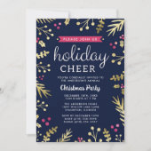 kerstfeestdag met de heer Navy Blue Party Kaart (Voorkant)