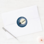 kerstfeestdag met Dolphins Ronde Sticker (Envelop)