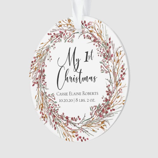 kerstfeestdag met eerste kerstfoto ornament (voorkant)