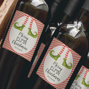 Kerstfeestdag met Elf Legs Wijn Etiket