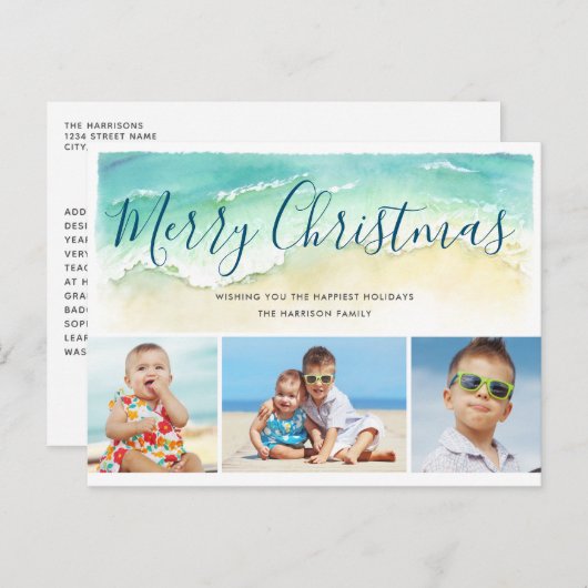 Kerstfeestdag met feestdag voor kerstfeestelijke f briefkaart (Voorkant / Achterkant)