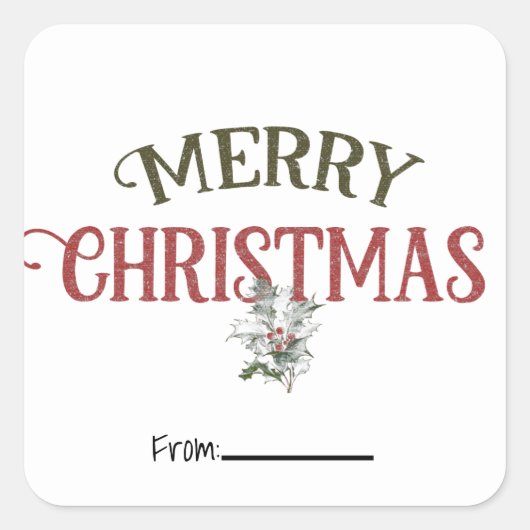 kerstfeestdag met Feestdagen met prettige feestda Vierkante Sticker (Voorkant)