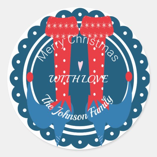 Kerstfeestdag met feestdagen ronde sticker (Voorkant)