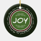 kerstfeestdag met feestelijke Bijbel Verse Round O Keramisch Ornament (Achterkant)