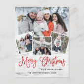 Kerstfeestdag met feestelijke feestdag met 4 foto' briefkaart (Voorkant)