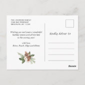 Kerstfeestdag met feestelijke feestdag voor 3 foto briefkaart (Achterkant)