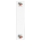 Kerstfeestdag met feestelijke rode poinsettia korte tafelloper (Voorkant)