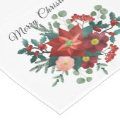 Kerstfeestdag met feestelijke rode poinsettia korte tafelloper (Hoek)