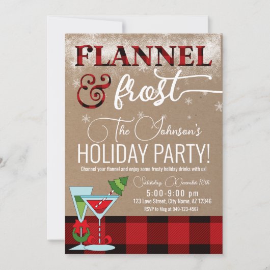 Kerstfeestdag met flatpanel en voorste cocktail kaart (Voorkant)