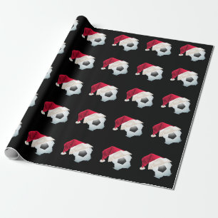 kerstfeestdag met Football Soccer Funny Santa Holi Cadeaupapier