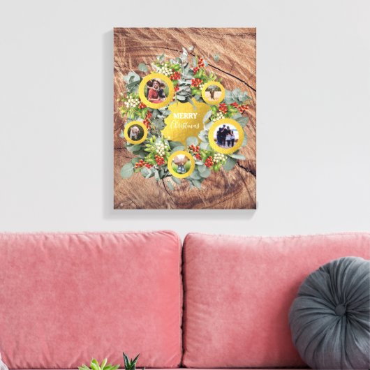kerstfeestdag met fotocollage canvas afdruk (Insitu (Woonkamer))