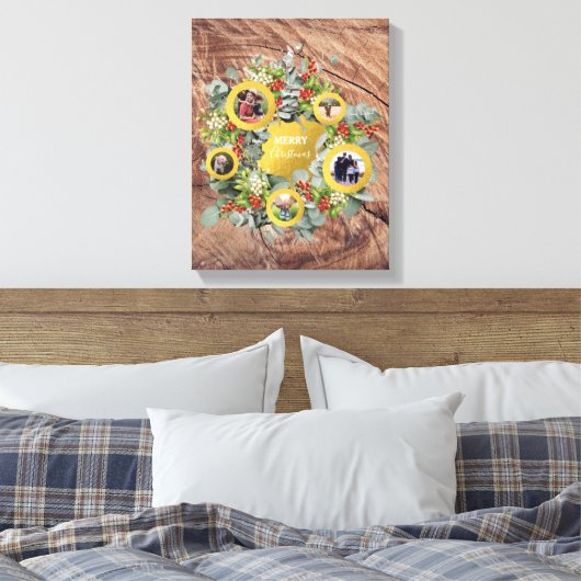 kerstfeestdag met fotocollage canvas afdruk (Insitu (Slaapkamer))