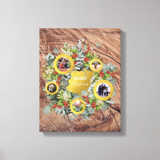kerstfeestdag met fotocollage canvas afdruk (Voorkant)