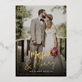 Kerstfeestdag met gehuwde Folie voor kerstmis Folie Feestdagenkaart