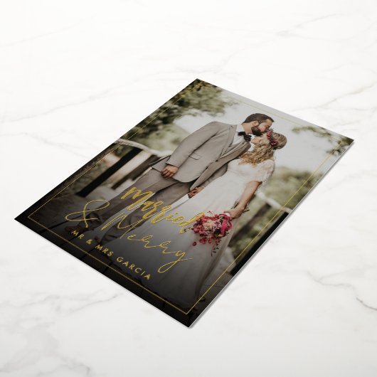 Kerstfeestdag met gehuwde Folie voor kerstmis Folie Feestdagenkaart (Gedraaid)