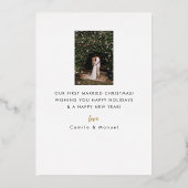 Kerstfeestdag met gehuwde Folie voor kerstmis Folie Feestdagenkaart (Achterkant)