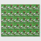 Kerstfeestdag met Golf en kerstbal Cadeaupapier (Vlak)